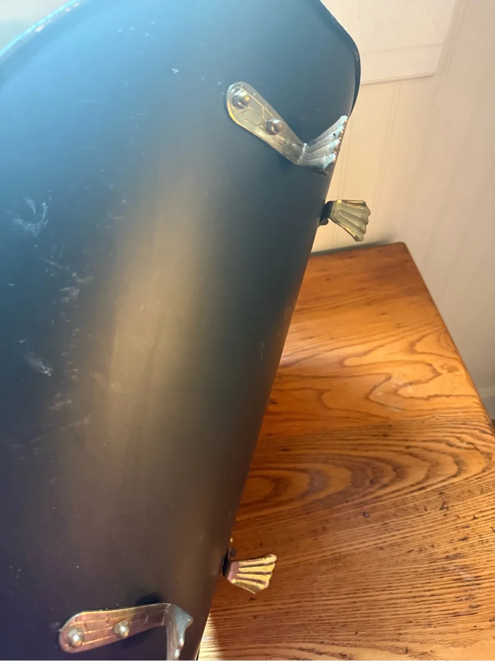 Tole and Brass Footed Log Kindling Holder